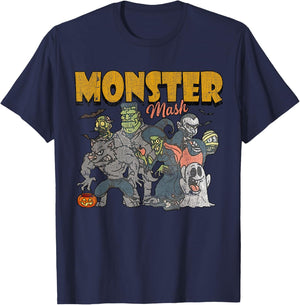 Monster Mash Vintage Ghost Halloween Funny T-Shirt - T-Shirt | Navy