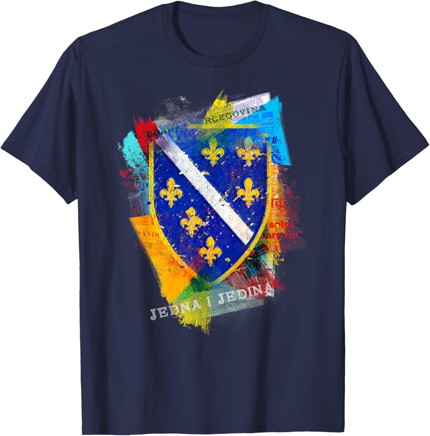 Bosnian Coat of Arms - For All Bosnian T-Shirt - T-Shirt | Navy