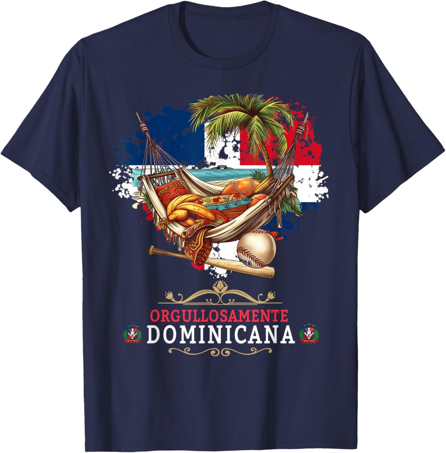 Coat of Arms Republica Dominicana For Kids & Dominican Flag T-Shirt - T-Shirt | Navy