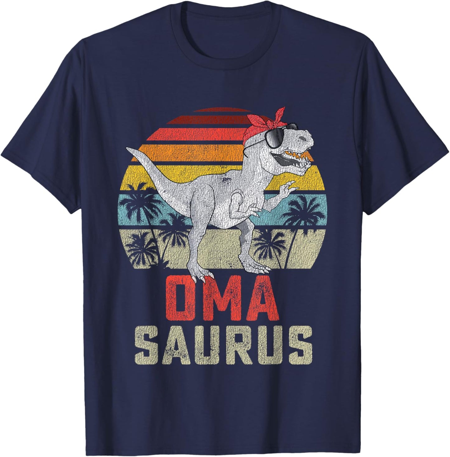 Omasaurus T Rex Dinosaur Oma Saurus Family Matching T-Shirt - T-Shirt | Navy