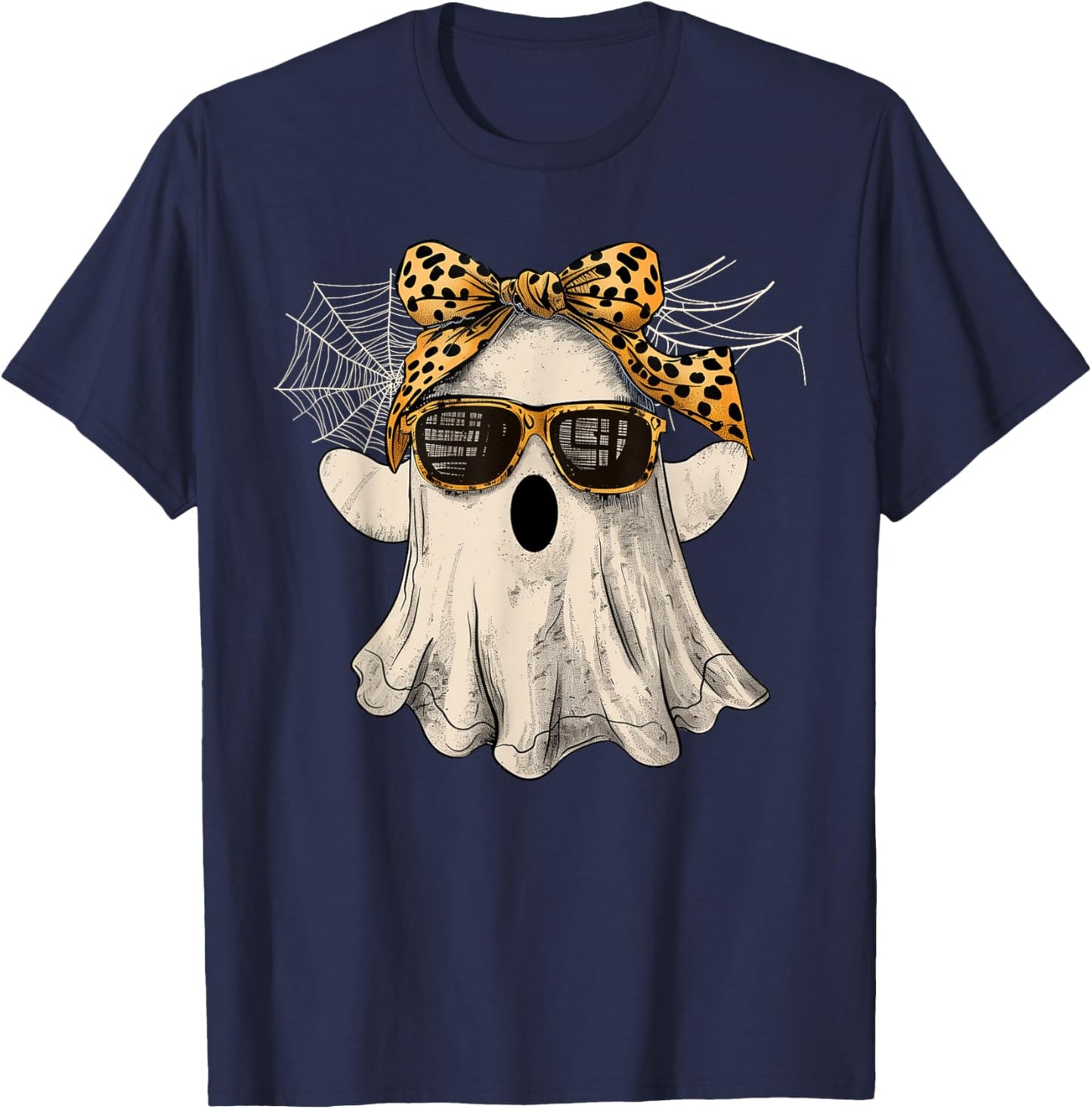 Halloween Cute Ghost Glasses Costume Girl Kids Toddler Women T-Shirt - T-Shirt | Navy