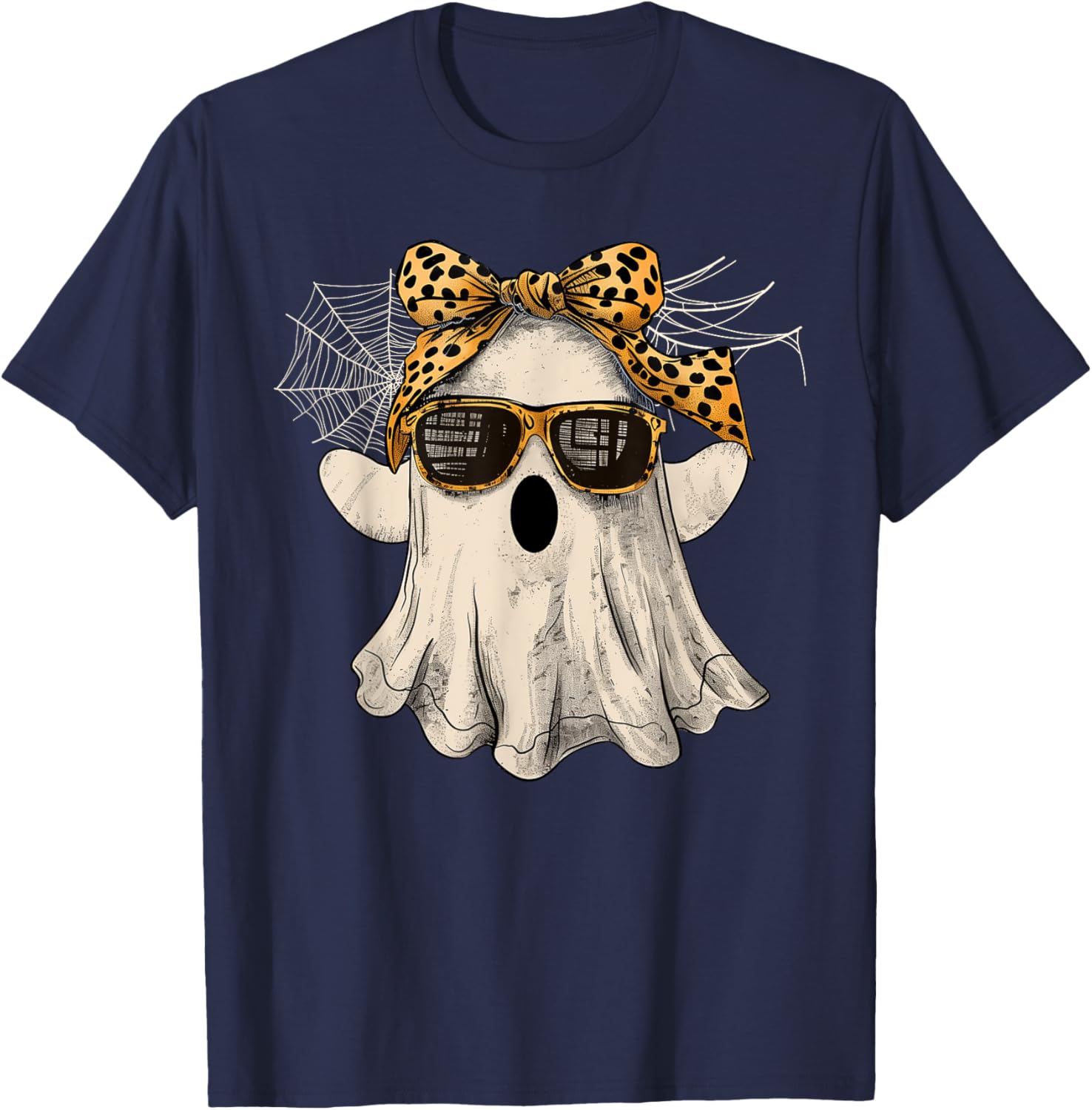 Halloween Cute Ghost Glasses Costume Girl Kids Toddler Women T-Shirt - T-Shirt | Navy