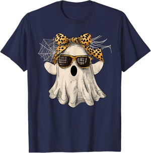 Halloween Cute Ghost Glasses Costume Girl Kids Toddler Women T-Shirt - T-Shirt | Navy