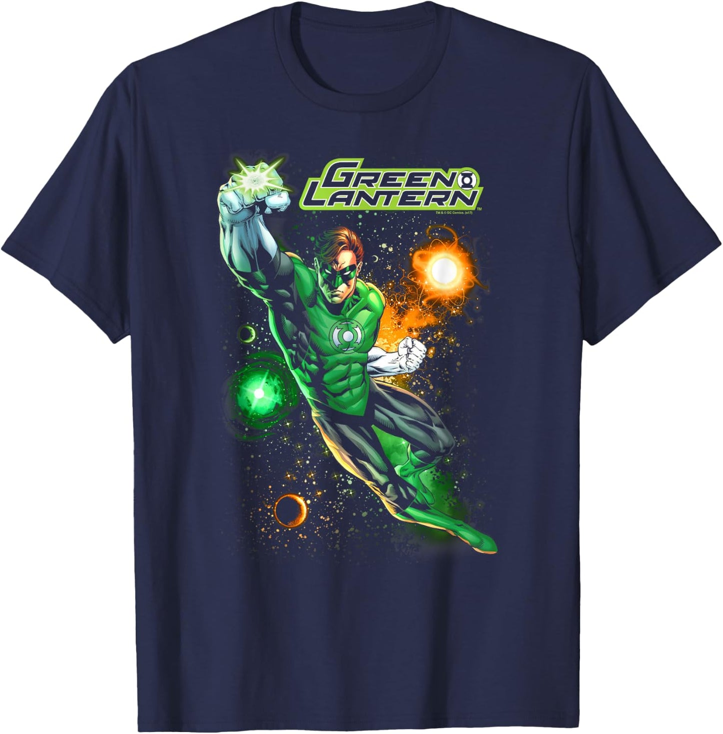 DC Comics Green Lantern Galactic Guardian -Adults and Kids , Black, Small, Short Sleeve T-Shirt - T-Shirt | Navy