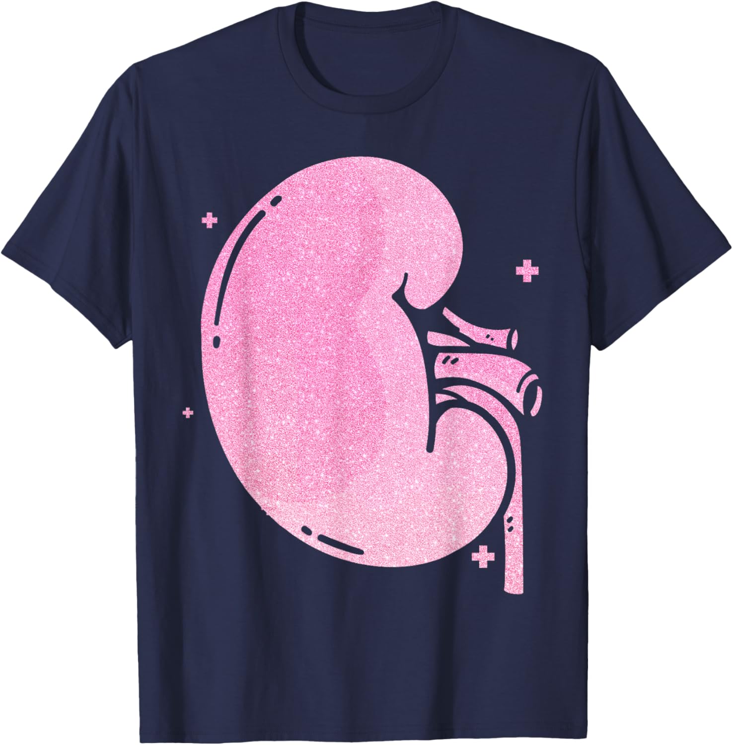 Dialysis Nurse Tech Technician Kidney Pink Diamonds T-Shirt - T-Shirt | Navy