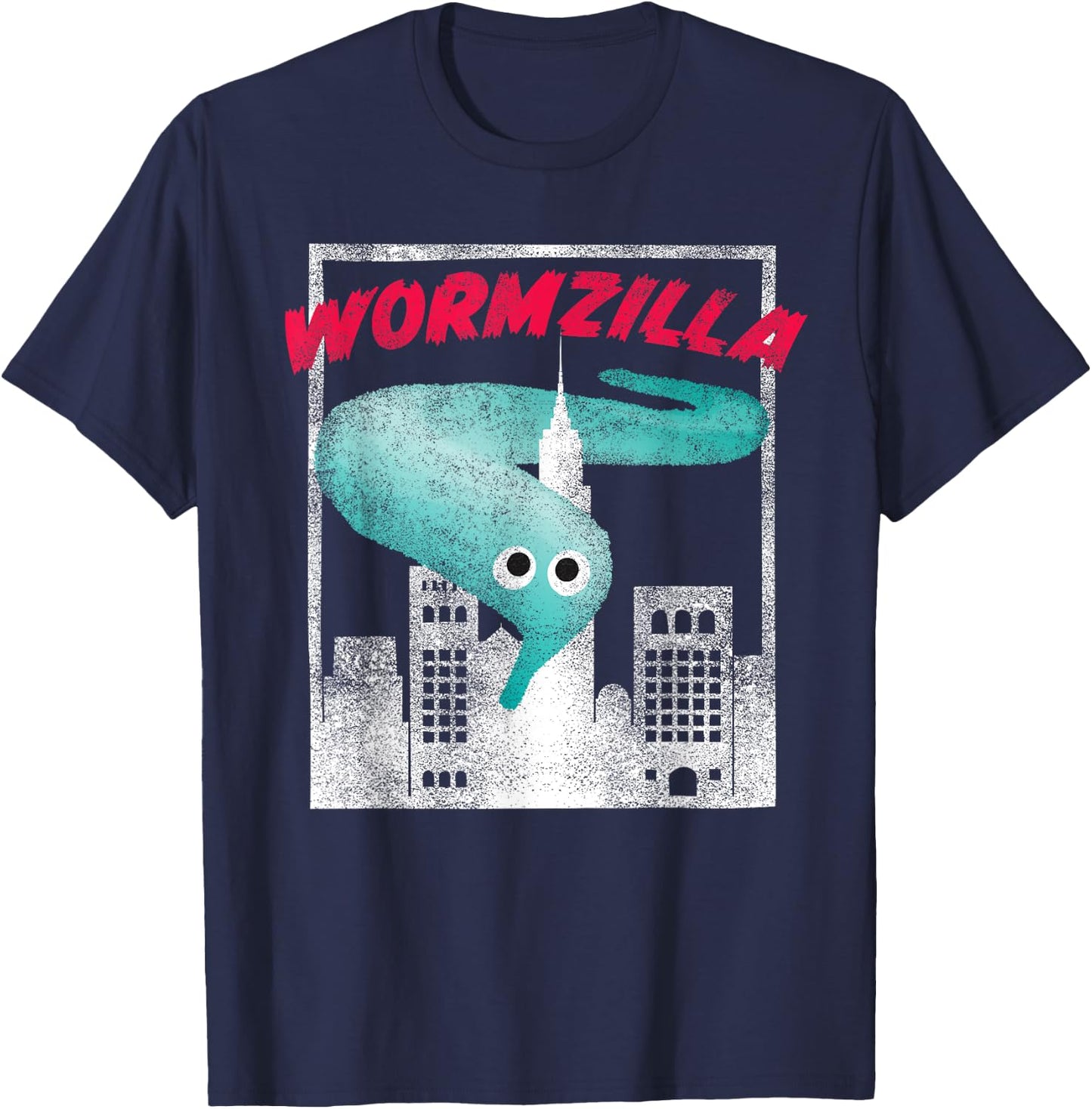 Worm on a String Meme Wormzilla Retro Years Style T-Shirt - T-Shirt | Navy