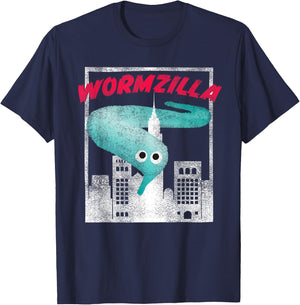 Worm on a String Meme Wormzilla Retro Years Style T-Shirt - T-Shirt | Navy