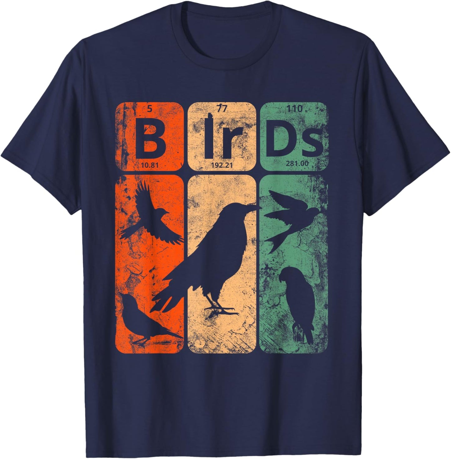 Birds Periodic Table Elements Birdwatching Ornithology T-Shirt - T-Shirt | Navy