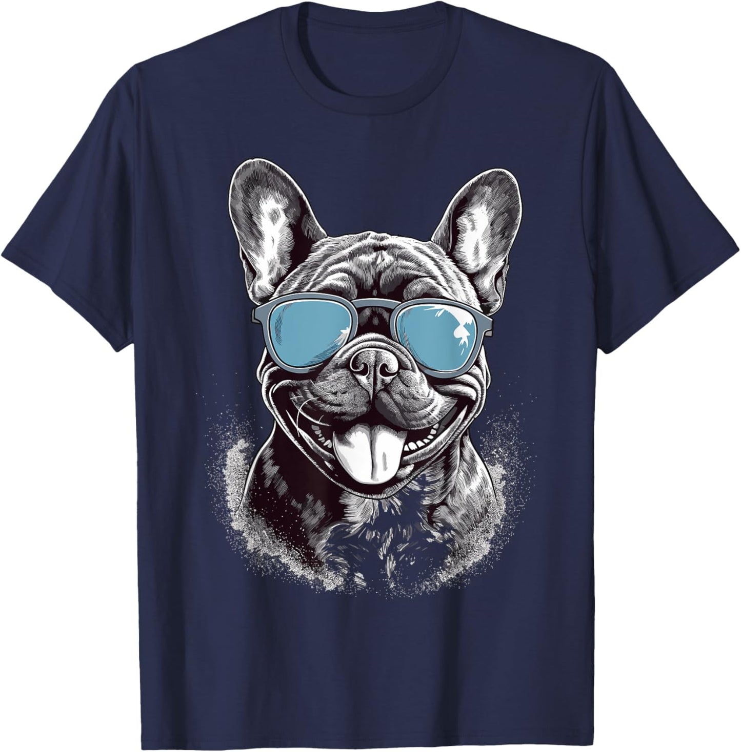 French Bulldog With Sunglasses Men Women Girls Kids T-Shirt - T-Shirt | Navy