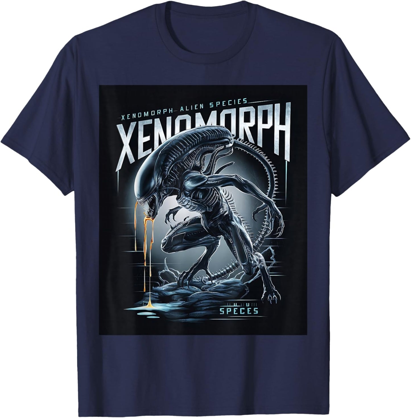Alien 45th Anniversary Xenomorph 1979 Movie Poster in Space T-Shirt - T-Shirt | Navy