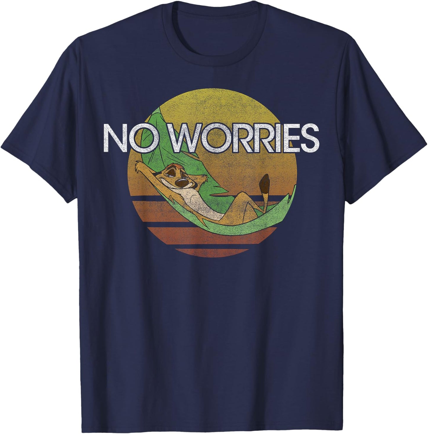Disney The Lion King Timon No Worries Sunset T-Shirt - T-Shirt | Navy