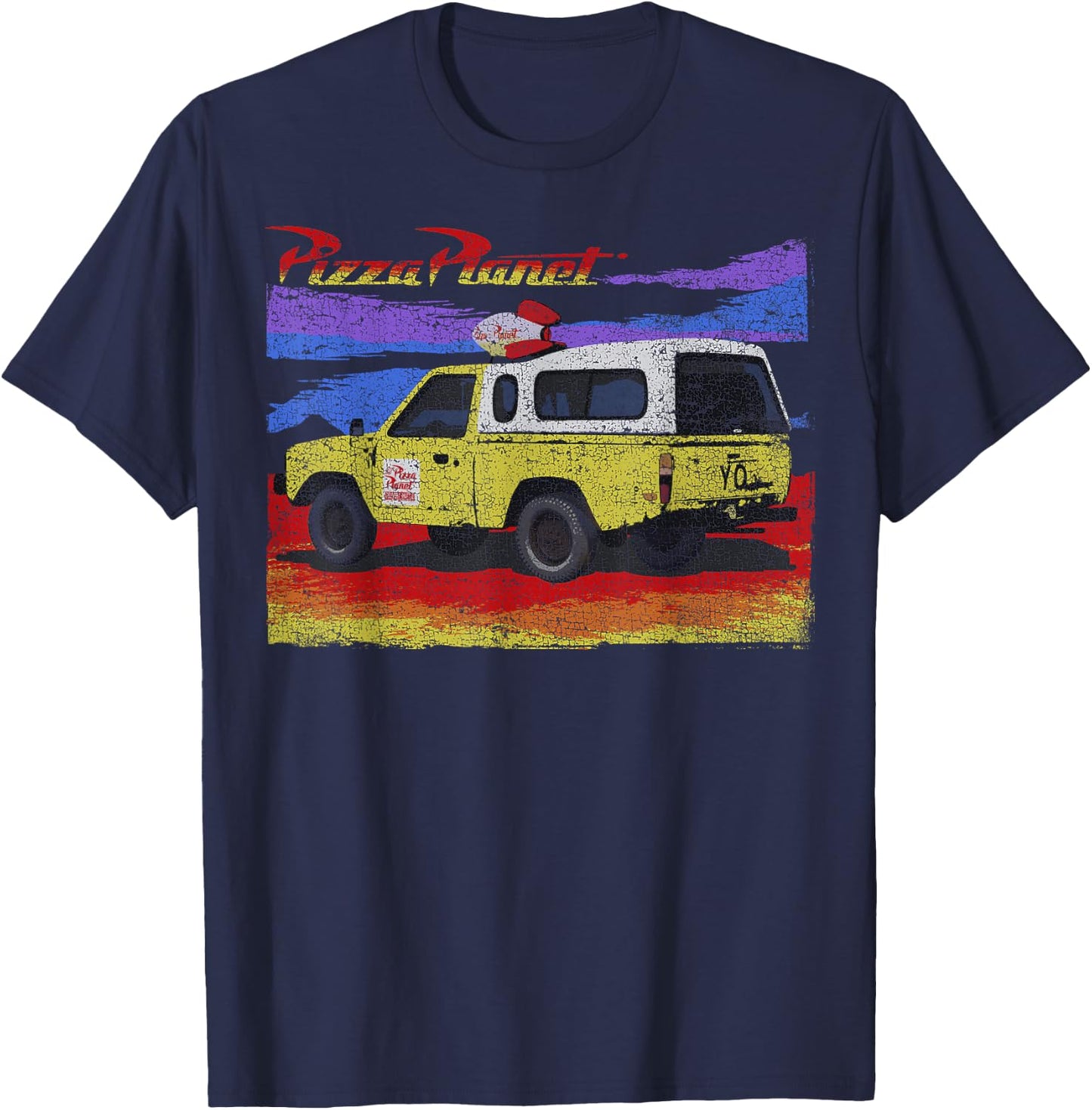 Disney Pixar Toy Story Pizza Planet Truck Retro Distressed T-Shirt - T-Shirt | Navy