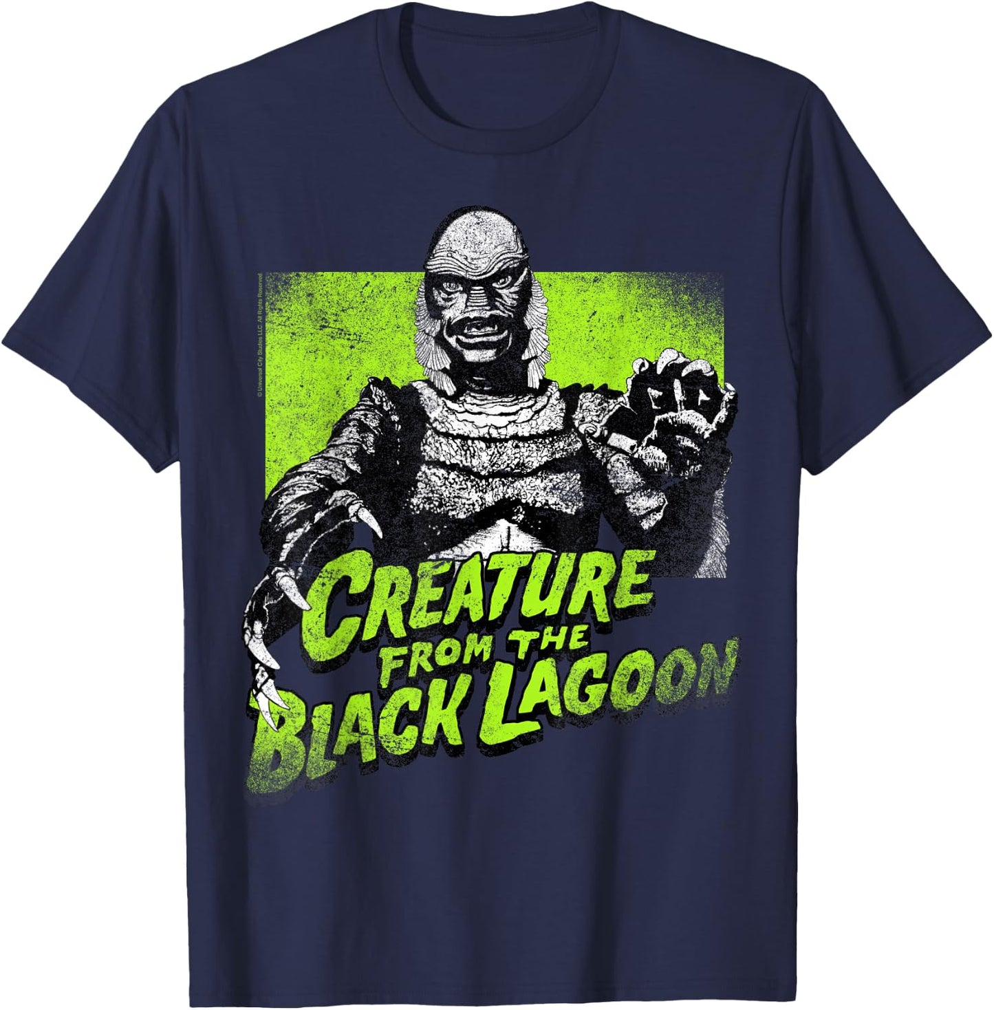 Universal Monsters Creature From The Black Lagoon Green T-Shirt - T-Shirt | Navy