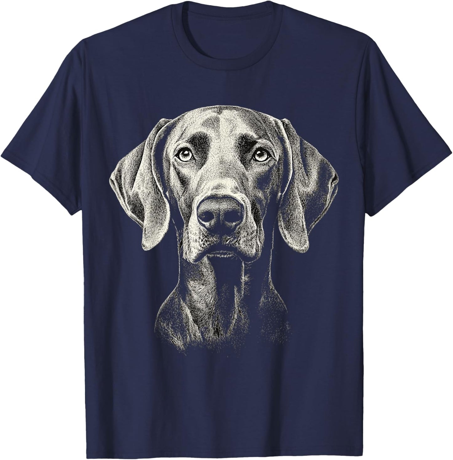 Weimaraner Dog Motif Pet Illustration Weimaraner T-Shirt - T-Shirt | Navy