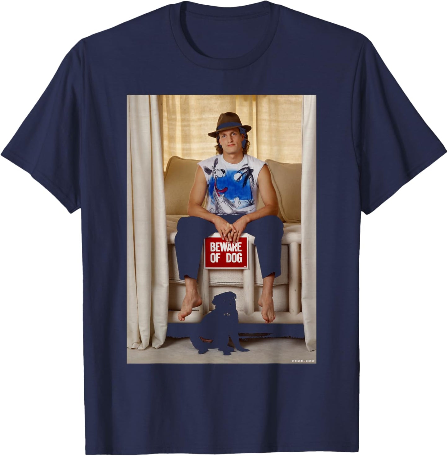 Woody Harrelson Natural Born Killers Cheers Michael Grecco T-Shirt - T-Shirt | Navy