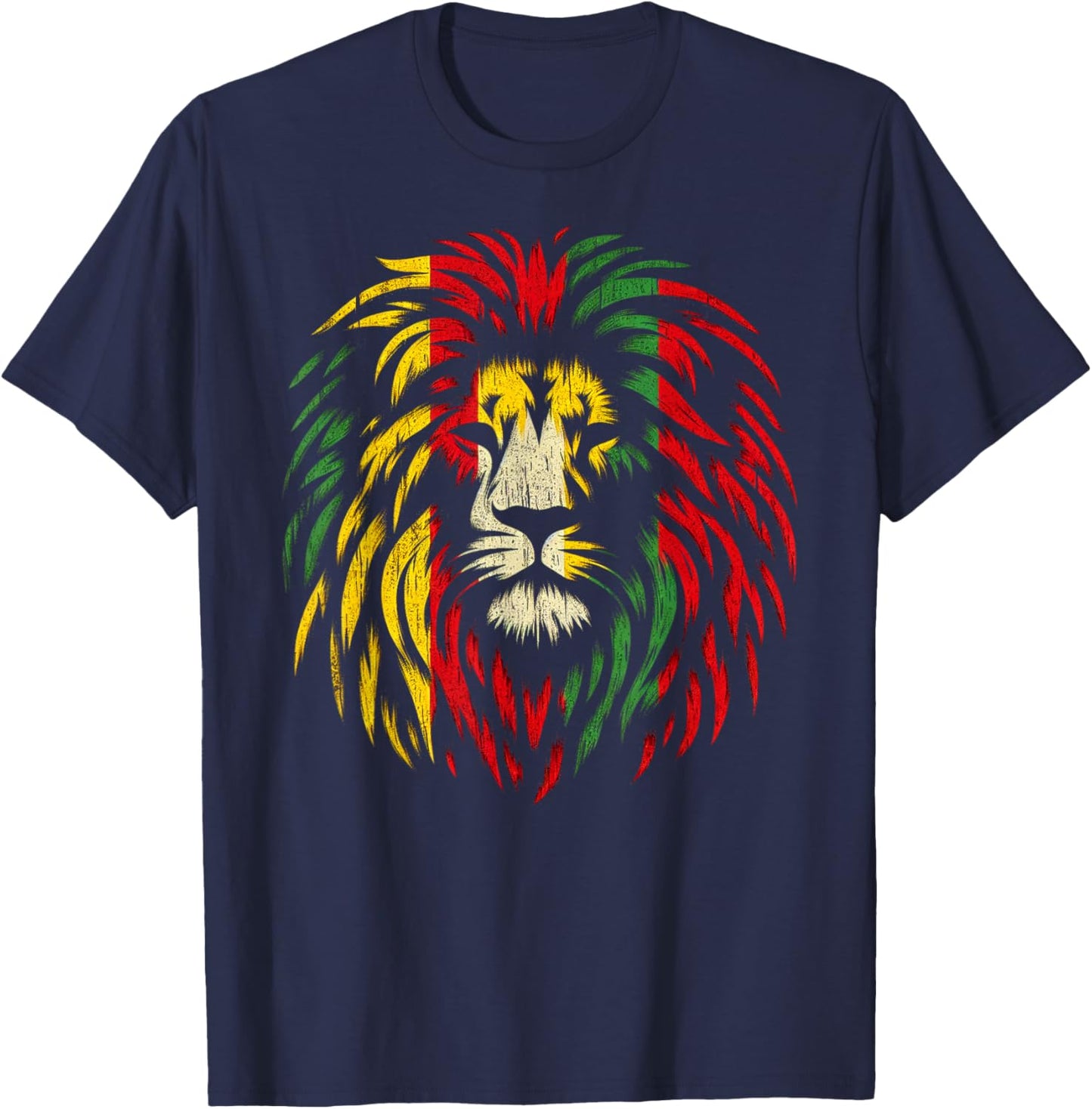 Bold Rasta Lion T-Shirt - T-Shirt | Navy