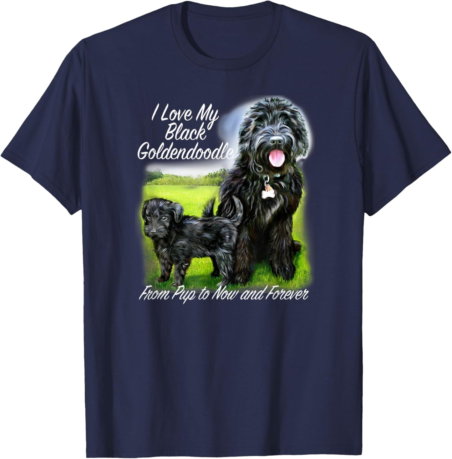Golden Doodle I Love My Black Goldendoodle From Pup Forever T-Shirt - T-Shirt | Navy