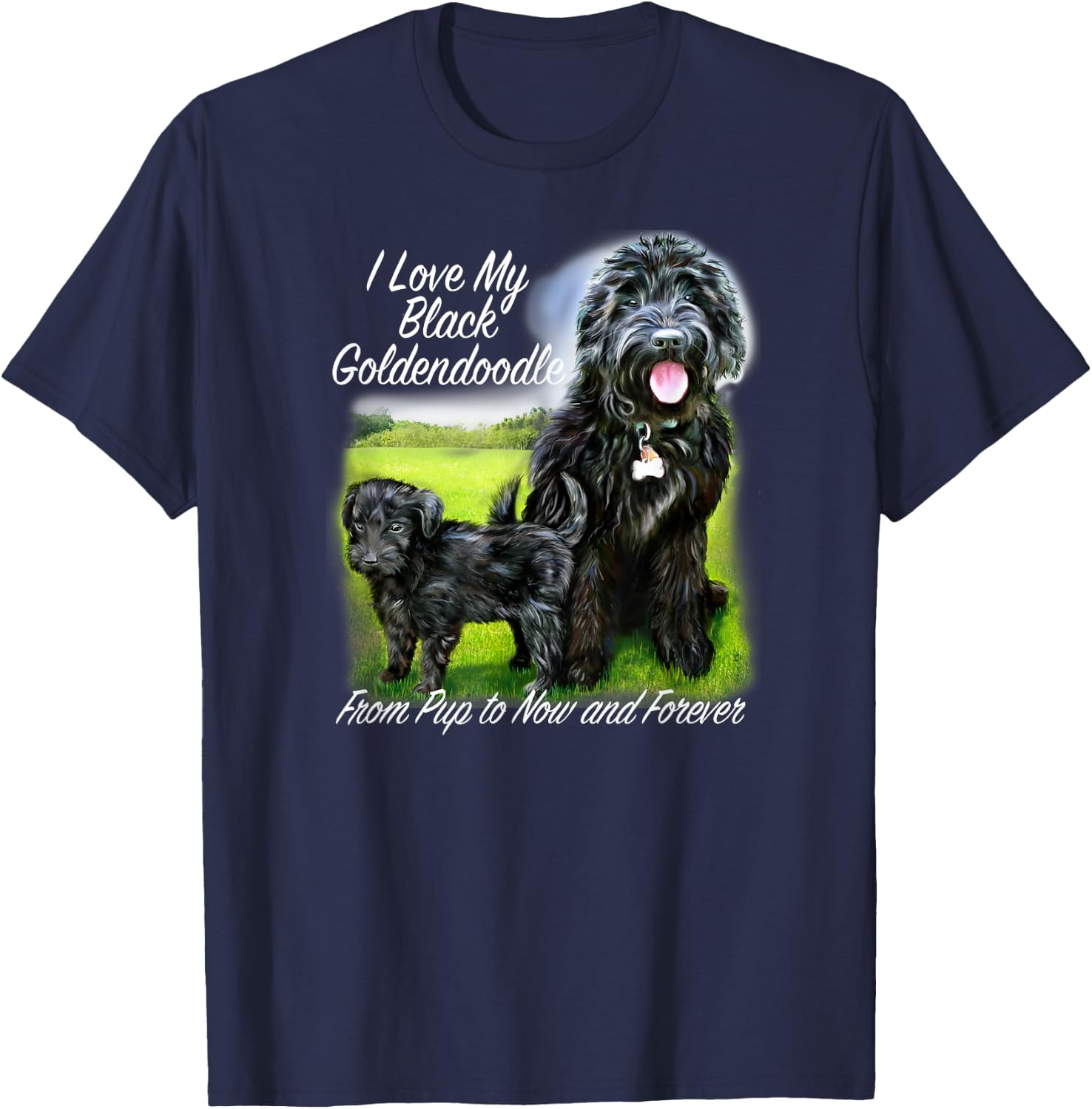 Golden Doodle I Love My Black Goldendoodle From Pup Forever T-Shirt - T-Shirt | Navy