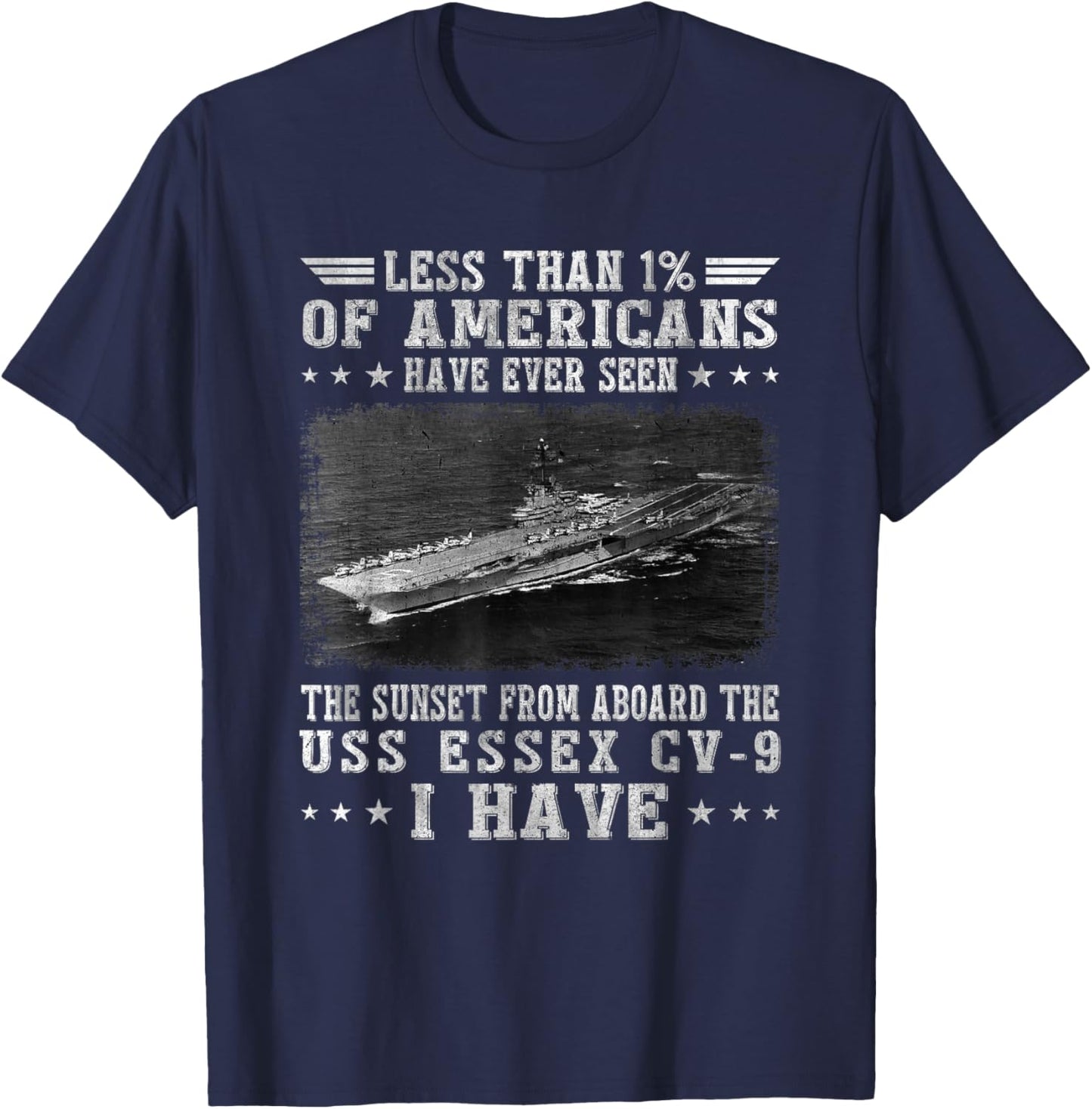 USS Essex CV-9 Aircraft Carrier Sailor Veterans Day Papa T-Shirt - T-Shirt | Navy