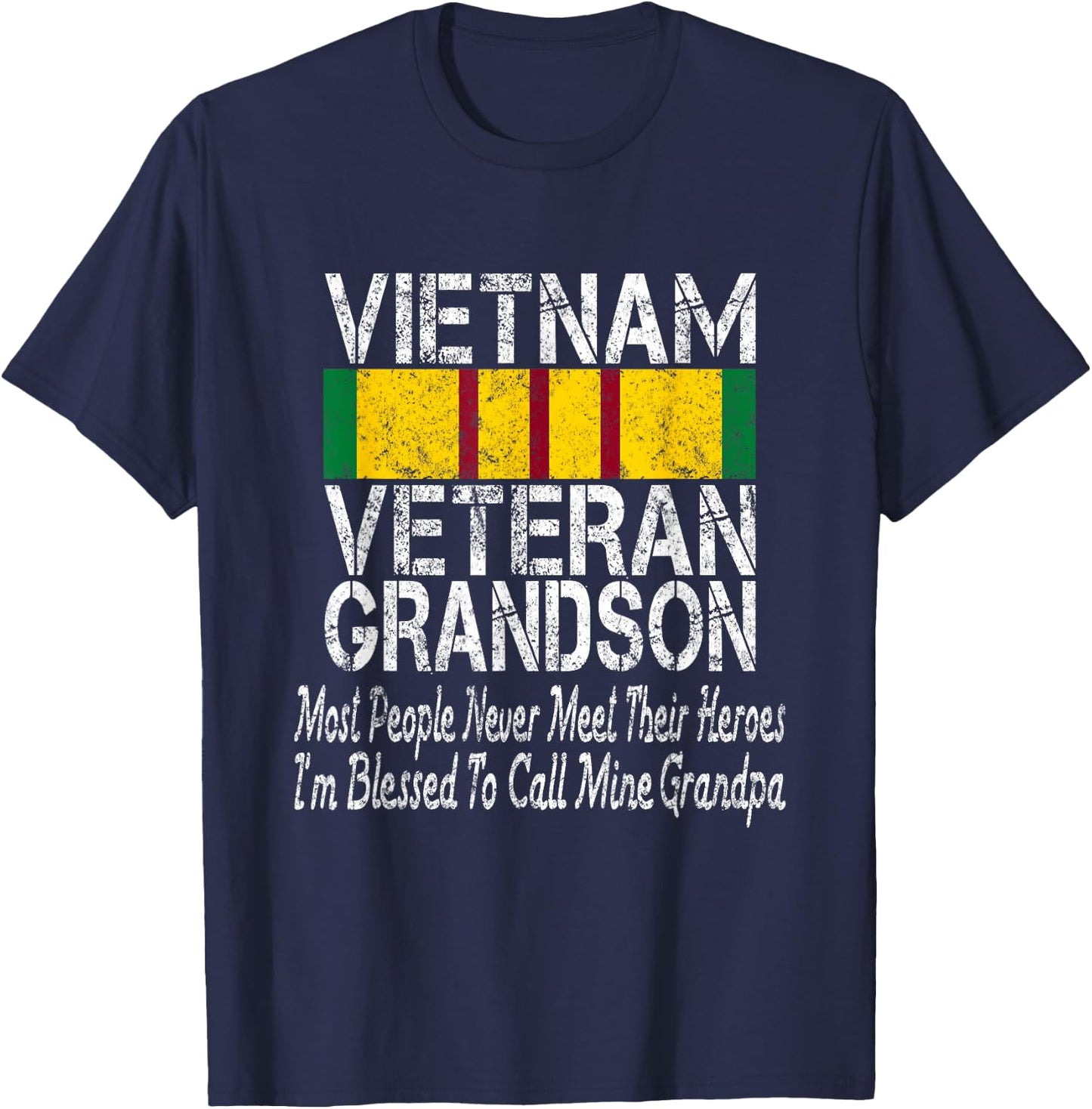 US Military Family Vietnam Veteran Grandson T-Shirt - T-Shirt | Navy