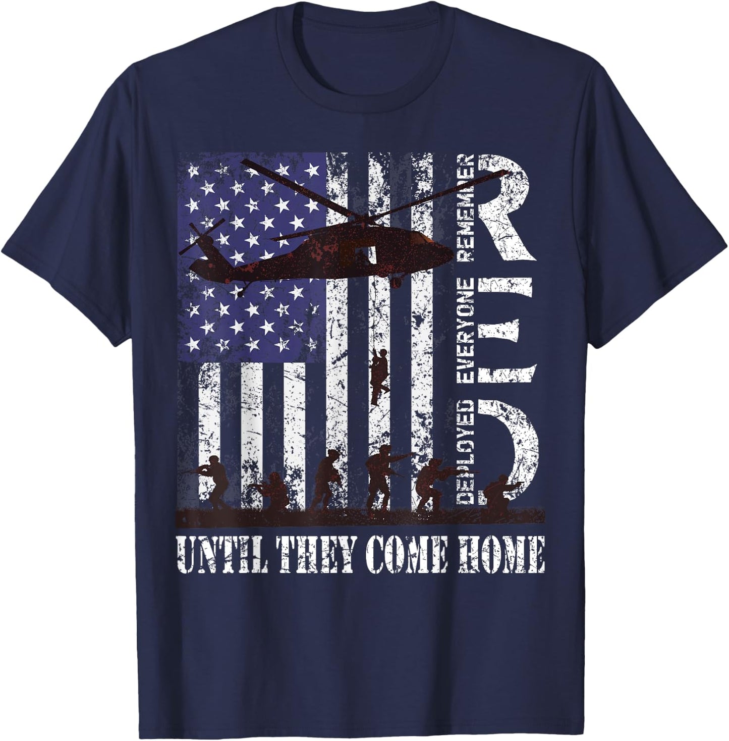 RED Friday Remember Everyone Deployed US Flag Army Vintage T-Shirt - T-Shirt | Navy
