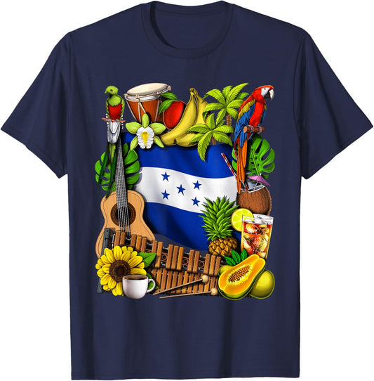 Honduras Heritage Honduran Flag Honduras Heritage Roots T-Shirt - T-Shirt | Navy