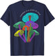 Back print: Hippy Vaporwave EDM raver festival Mushroom T-Shirt - T-Shirt | Navy