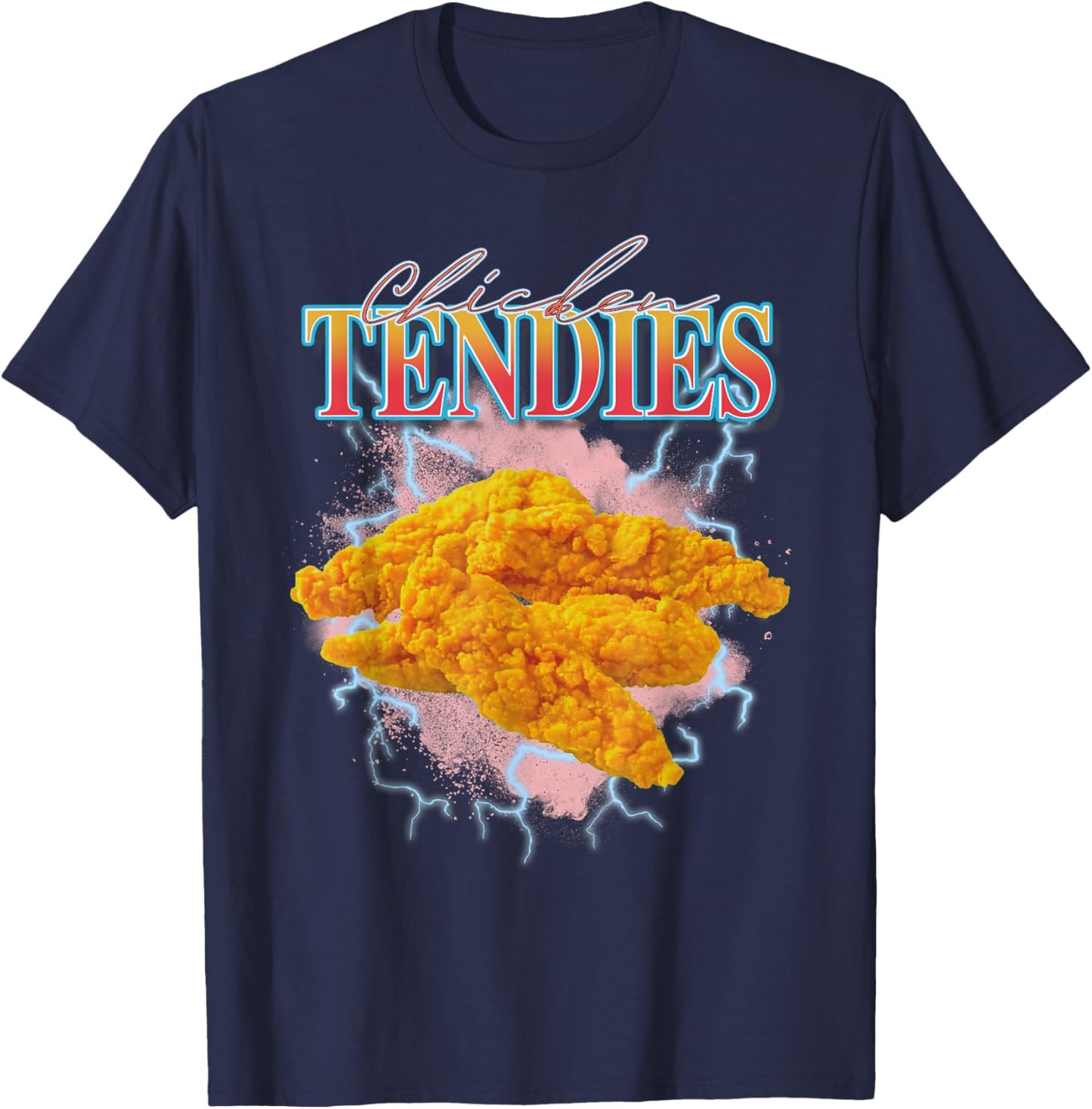 Chicken Tendies Heavy Metal World Tour Hardcore Music T-Shirt - T-Shirt | Navy