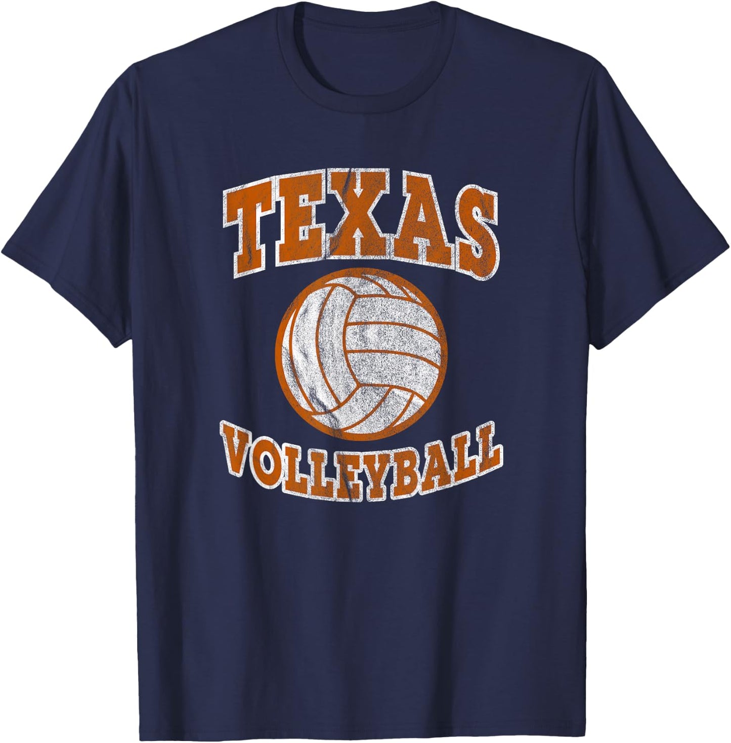 Texas Volleyball Vintage Distressed T-Shirt - T-Shirt | Navy