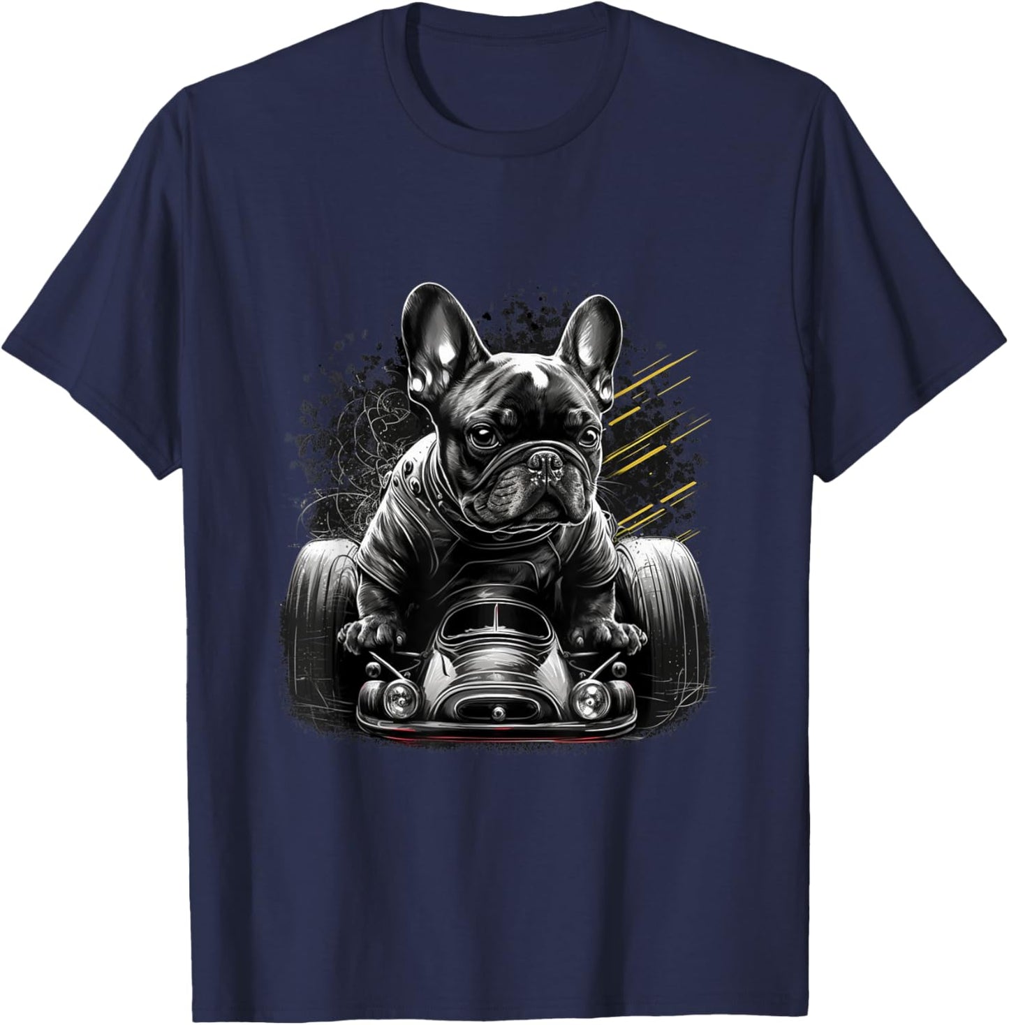 French Bulldog | Race Racing Car Formula Funny Dog Mechanic Men Women T-Shirt - T-Shirt | Navy