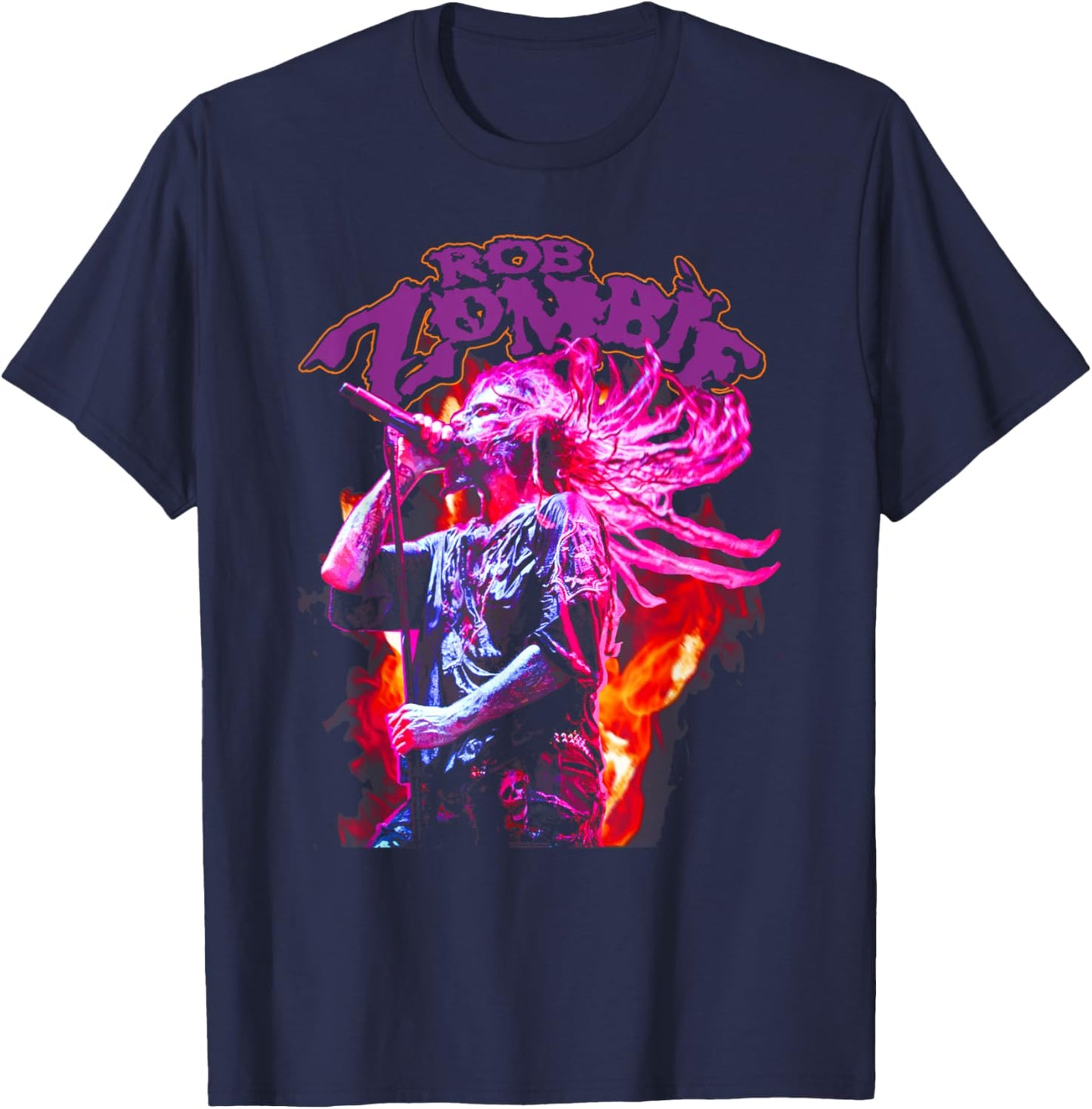 Rob Zombie – Zombie Fire T-Shirt - T-Shirt | Navy