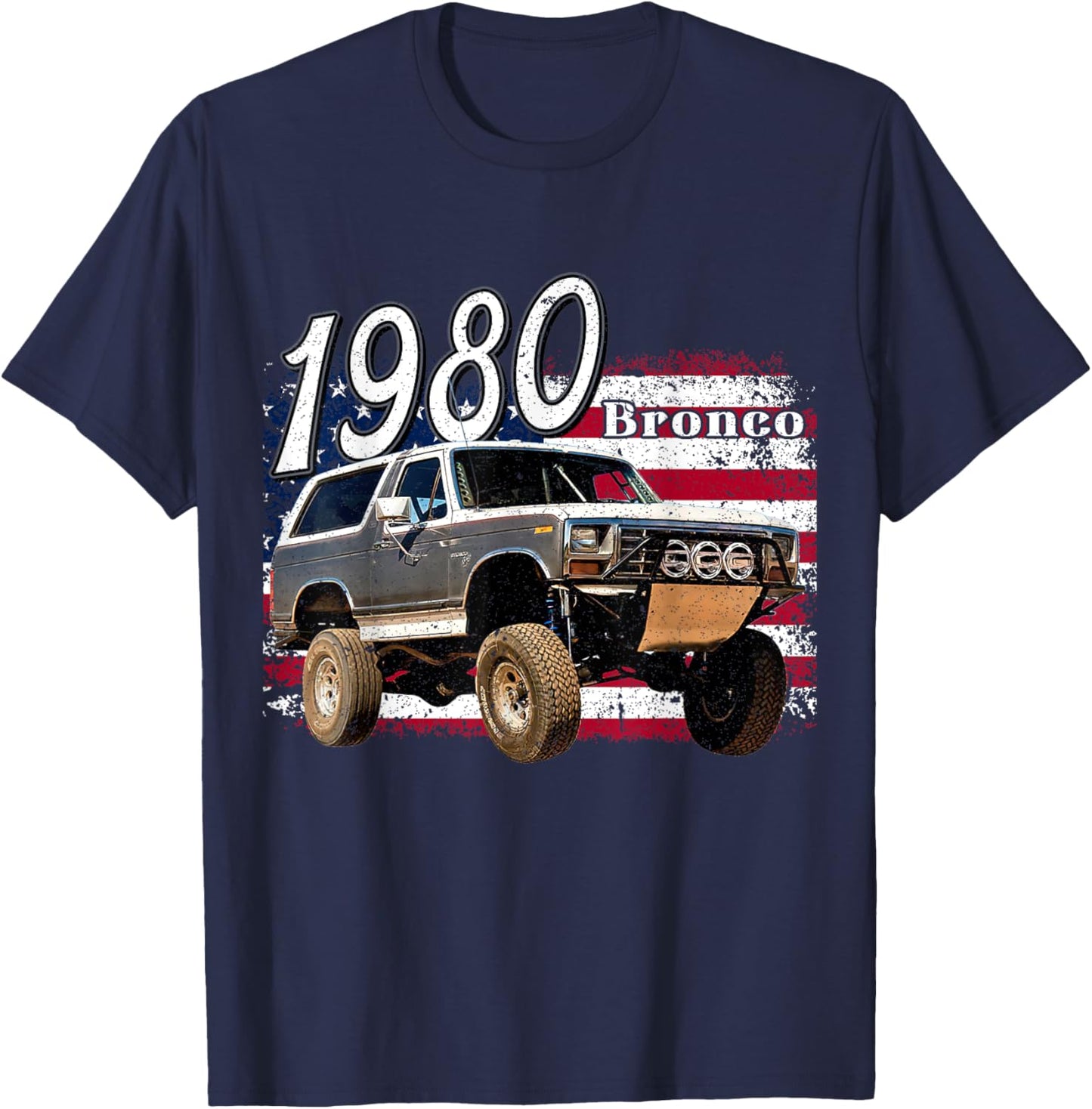 1980 80 Bronco SUV Car T-Shirt - T-Shirt | Navy