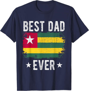 Best Dad Ever Togo Flag Best Togolese Dad T-Shirt - T-Shirt | Navy