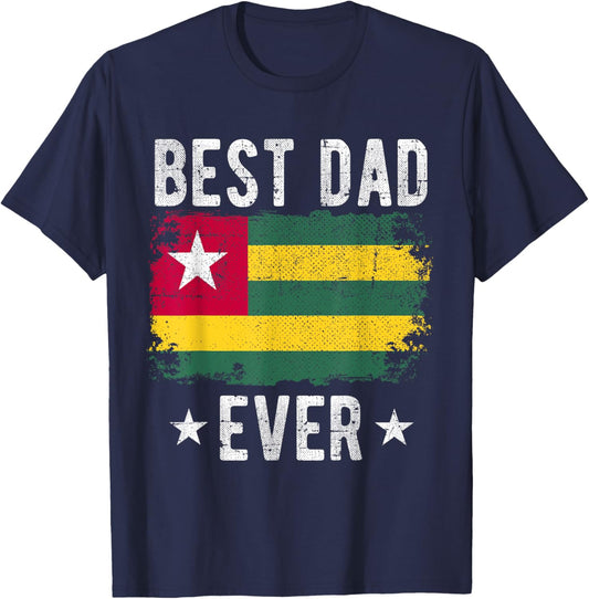 Best Dad Ever Togo Flag Best Togolese Dad T-Shirt - T-Shirt | Navy