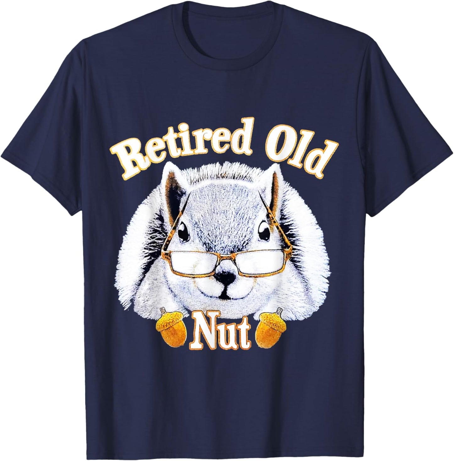 Retired Old Nut Squirrel , Small, Black T-Shirt - T-Shirt | Navy