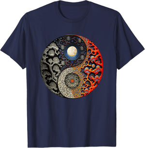 Yinyang Yoga Zen Yin yang Meditation T-Shirt - T-Shirt | Navy