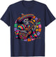 Dia De Los Muertos Skeleton playing guitar Sugar Skull Funny T-Shirt - T-Shirt | Navy