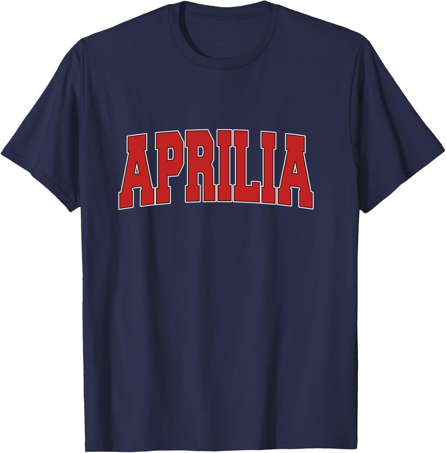 APRILIA ITALY Varsity Style Vintage Retro Italian Sports T-Shirt - T-Shirt | Navy