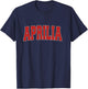 APRILIA ITALY Varsity Style Vintage Retro Italian Sports T-Shirt - T-Shirt | Navy