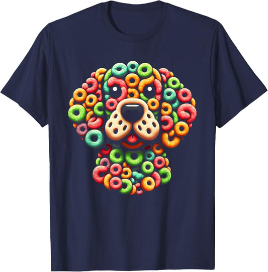 Fruit Loops Cat: Meaow Fruit Loops T-Shirt - T-Shirt | Navy