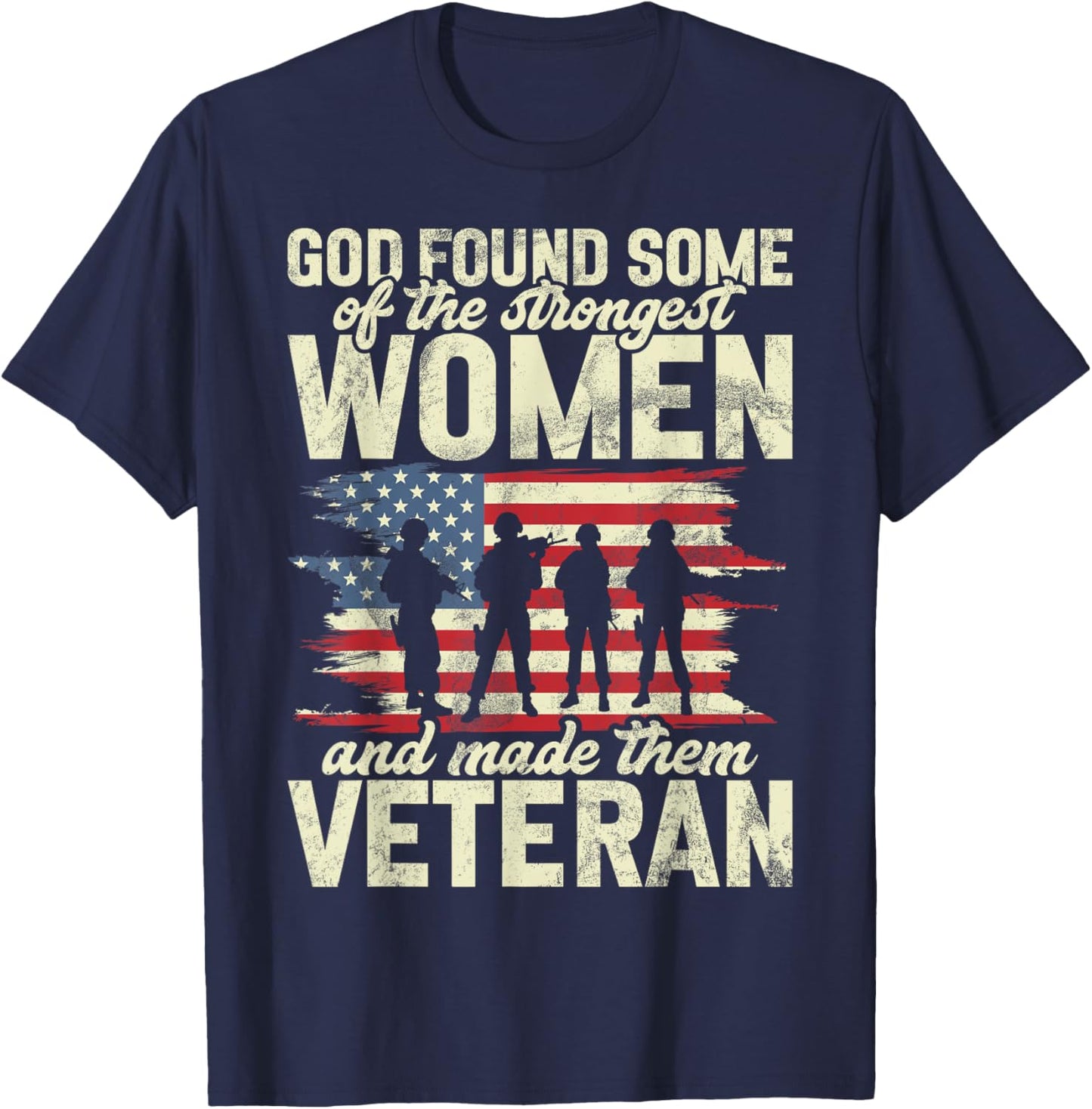 Female Veteran Veteran's Day Women Veteran Soldier Patriotic T-Shirt - T-Shirt | Navy
