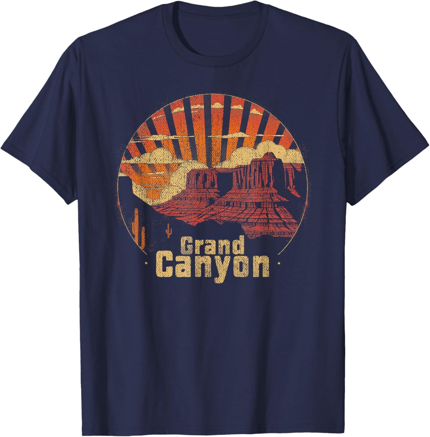Grand Canyon - US National Park Vintage Men Women Kids Retro T-Shirt - T-Shirt | Navy