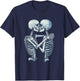 Skeletons Kissing Romantic Goth Macabre Gothic Halloween T-Shirt - T-Shirt | Navy