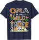 Oma Of The Wild Three 3Rd Birthday Tribal Safari Jungle T-Shirt - T-Shirt | Navy