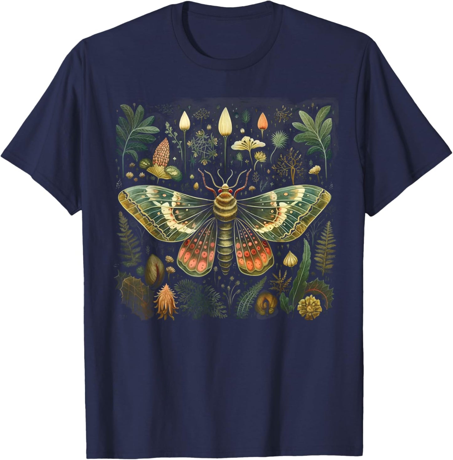 Fairy Grunge Fairycore Aesthetic Moth T-Shirt - T-Shirt | Navy