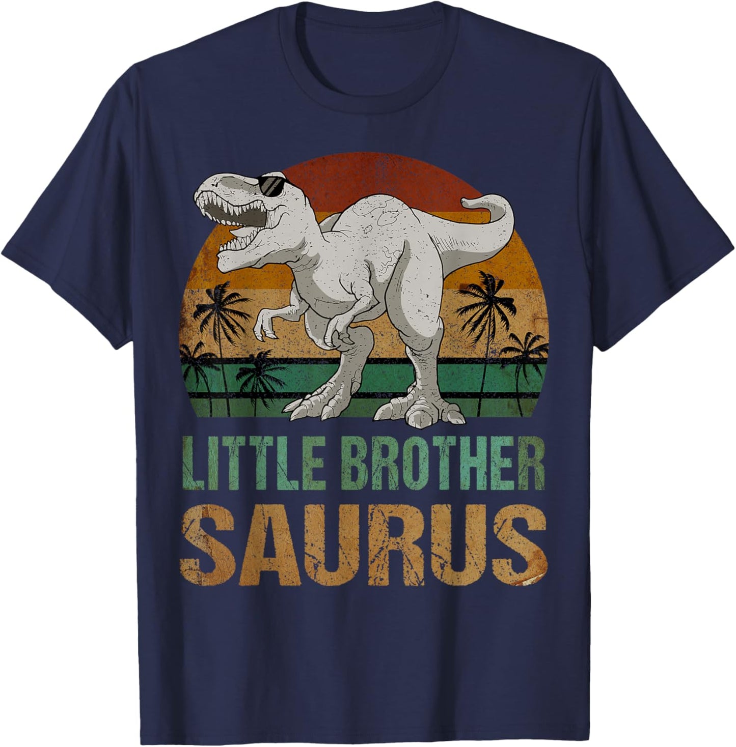 Little Brothersaurus Dinosaur Little Brother Saurus Vintage T-Shirt - T-Shirt | Navy