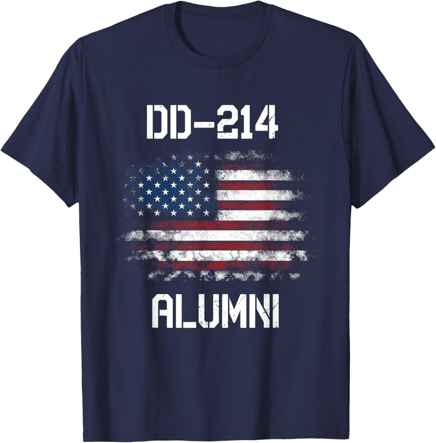 DD-214 Alumni USA Flag Military Service Veteran Soldiers Men T-Shirt - T-Shirt | Navy