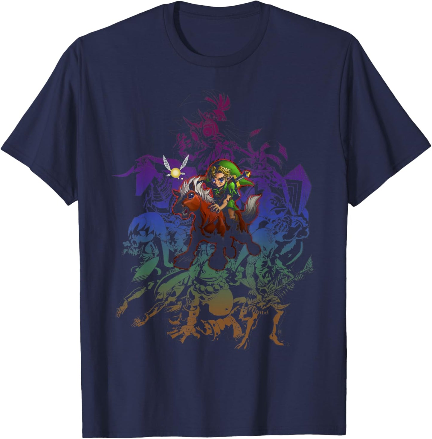 The Legend of Zelda Link Navi Horse Collage T-Shirt - T-Shirt | Navy