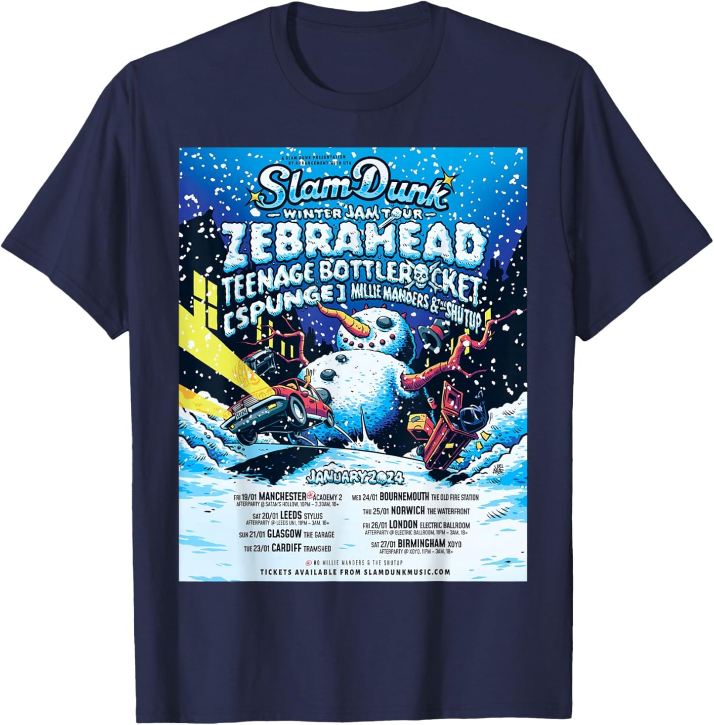 Official Zebrahead Winter Jam 2024 T-Shirt - T-Shirt | Navy