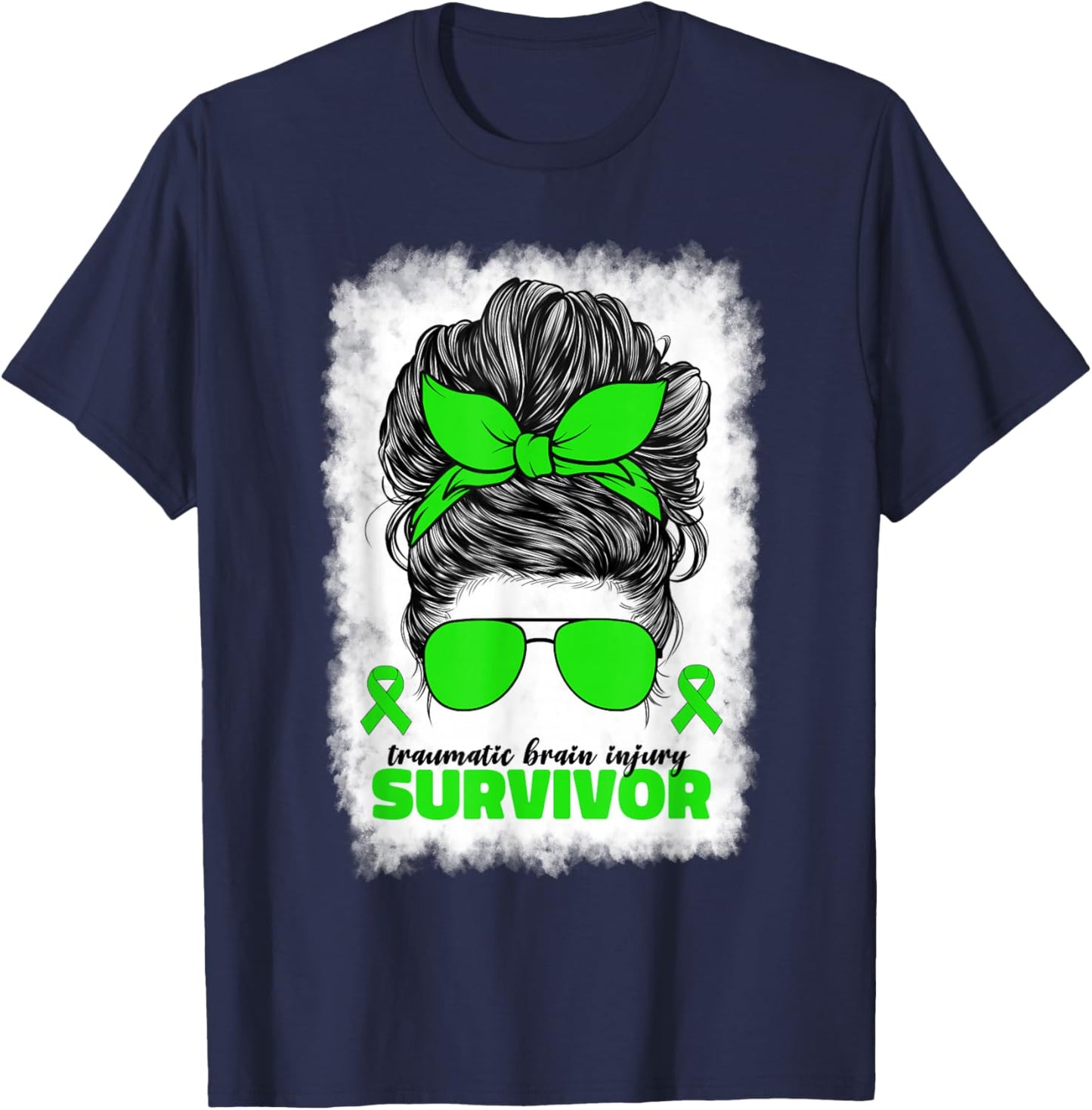 TBI Traumatic Brain Injury Survivor TBI Awareness T-Shirt - T-Shirt | Navy